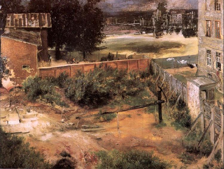 Adolph von Menzel Rear of House and Backyard